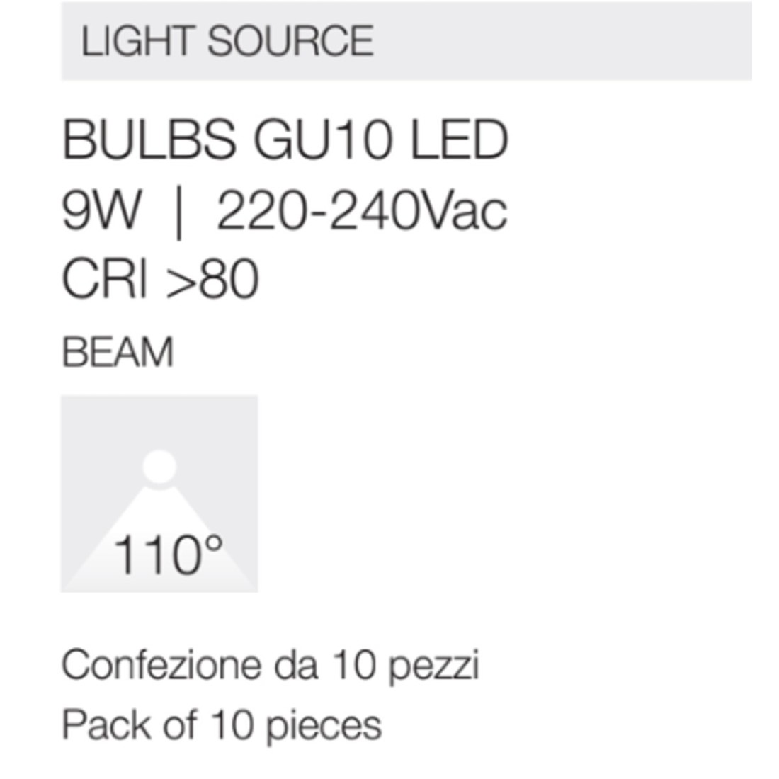 Pack de 10 bombillas Gea Led GLA350 C GU10