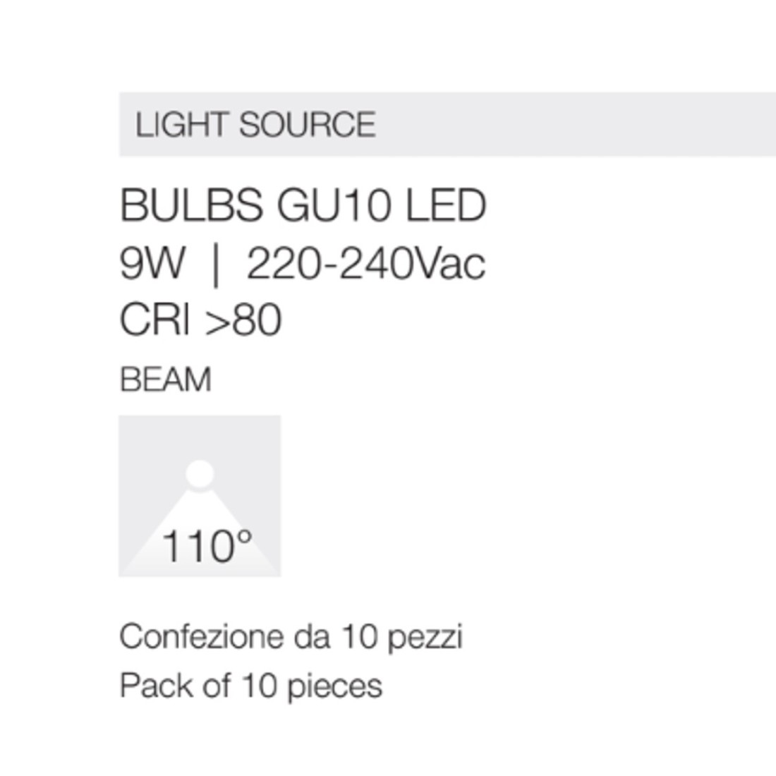 Pack de 10 ampoules Gea Led GLA350 N GU10
