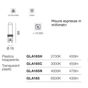 Lampadina g9 trasparente in plastica gea led cri 80 da 3.2w 3000k l  COLORE LUCE 3000K LUCE CALDA