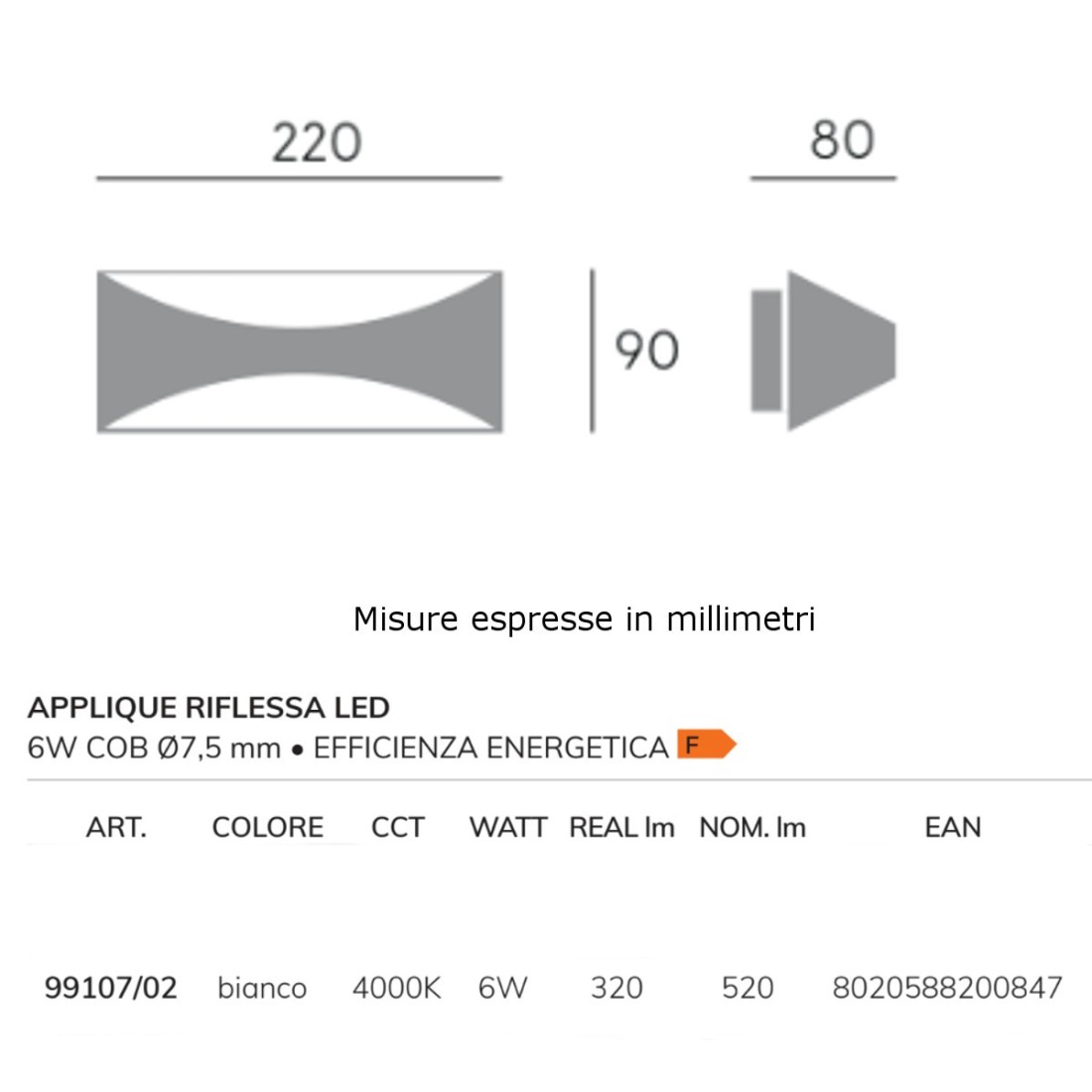 Sovil iluminación aplique moderno MOON 99107 02 LED