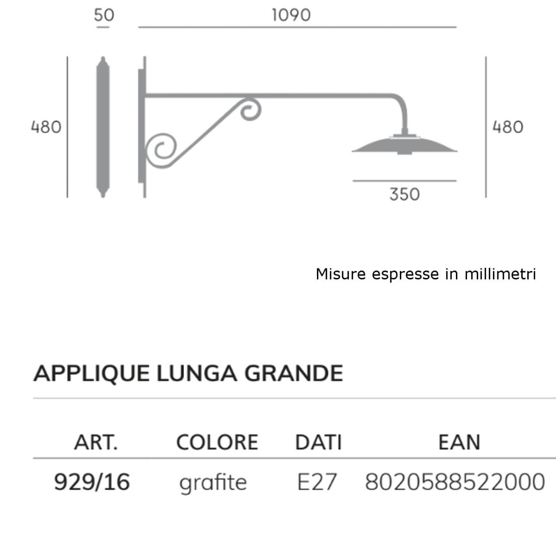 Aplique de exterior clásico Sovil iluminación ANTIQUE 929 E27 LED