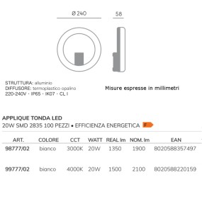 Sovil OMEGA 98777 LED Aplique LED de exterior moderno