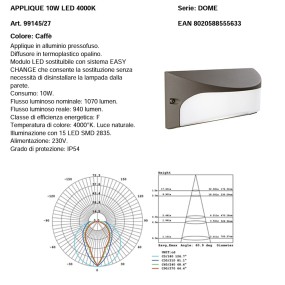 Sovil DOME 99145 27 Aplique LED clásico para exterior