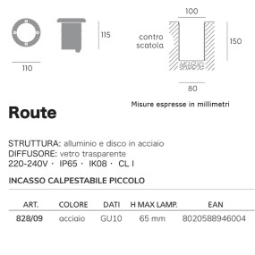 Faretto incasso Sovil ROUTE 828 09 GU10 LED IP65