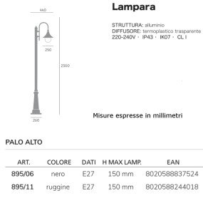 Linterna clásica Livos LAMPARA 895 E27 LED