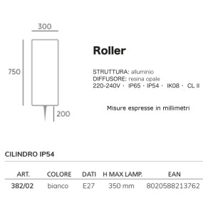 Moderne Stehleuchte Livos ROLLER 382 02 E27 LED