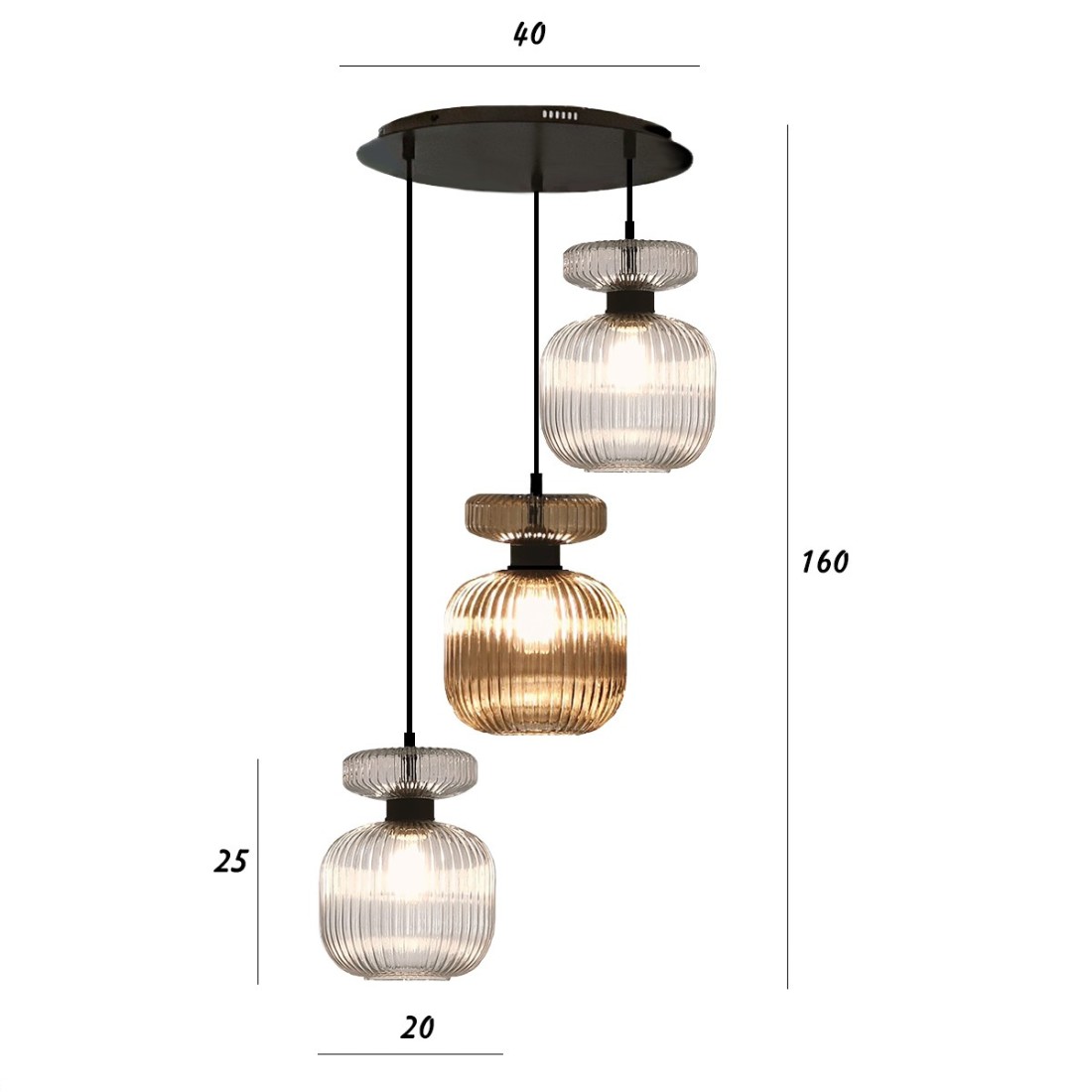 Lustre moderne Illuminando SP GRETA 3 P TR AM