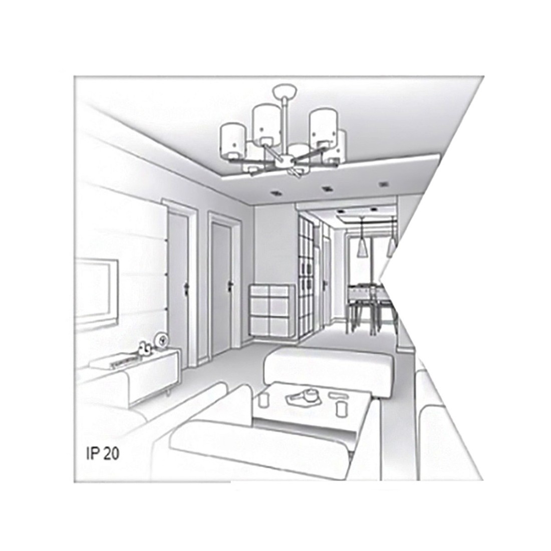 Lustre Illuminando CYLINDRE SP À 3 BN MC + 3 TAPPO 20 E27 LED