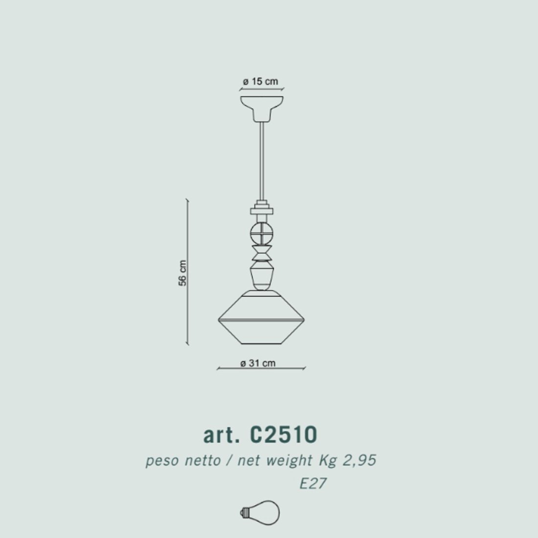 Lámpara de araña de cerámica Ferroluce Decò LARIAT C2510