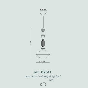 Ferroluce Decò lustre en céramique LARIAT C2511 E27 LED