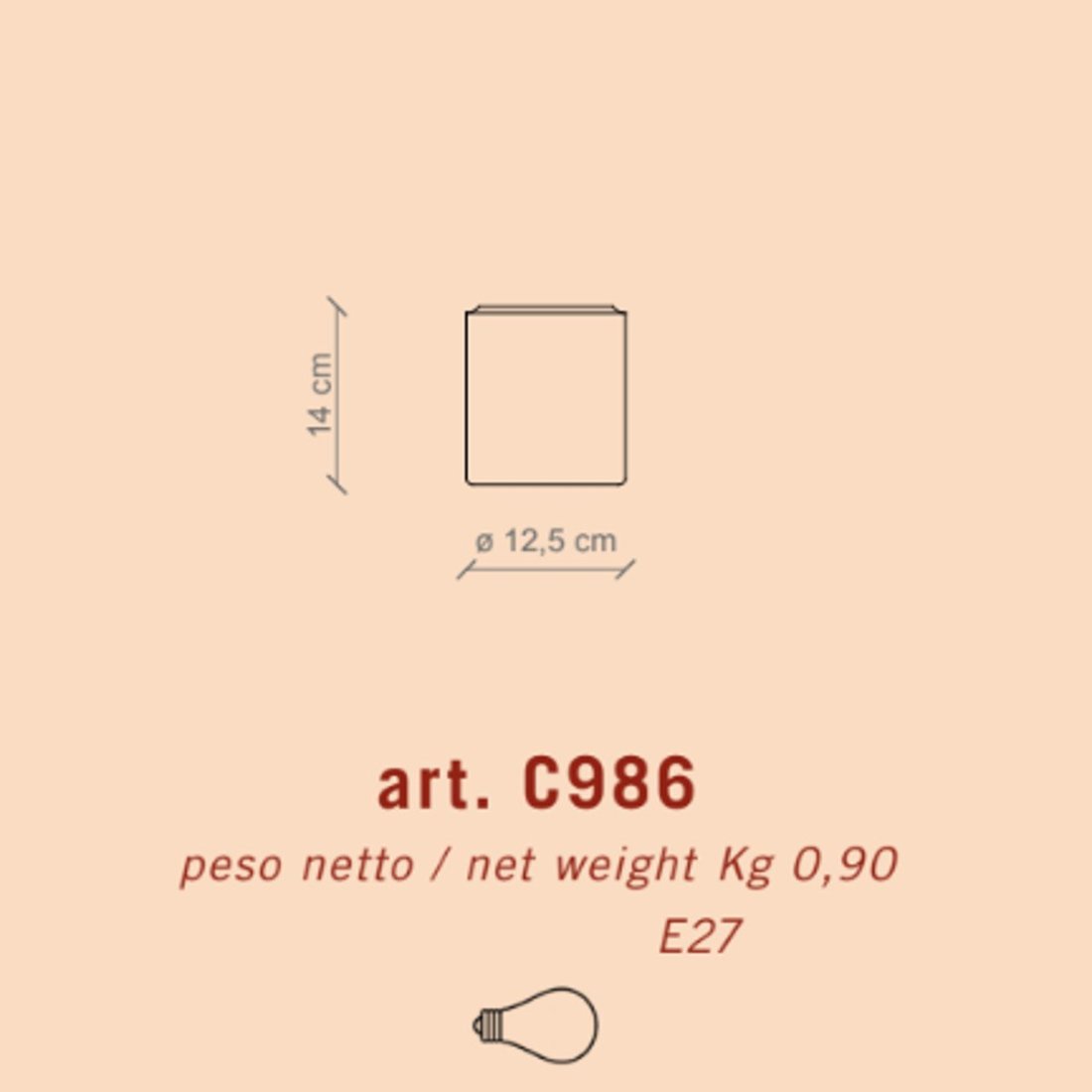 Plafoniera PI C986 di Ferroluce Decò