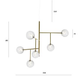 Lampadario classico Illuminando BOLLE SP 6 OR TR