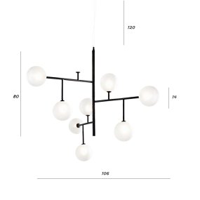 Lampadario moderno Illuminando BOLLE SP9 NR