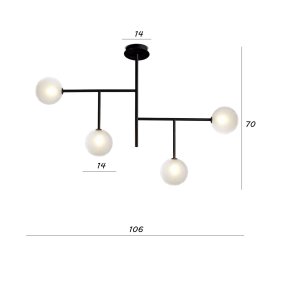 Plafoniera moderna Illuminando BOLLE PL4 NR