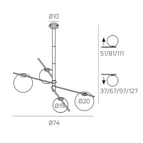 Plafonnier moderne Top Light BOOMERANG 1200 4