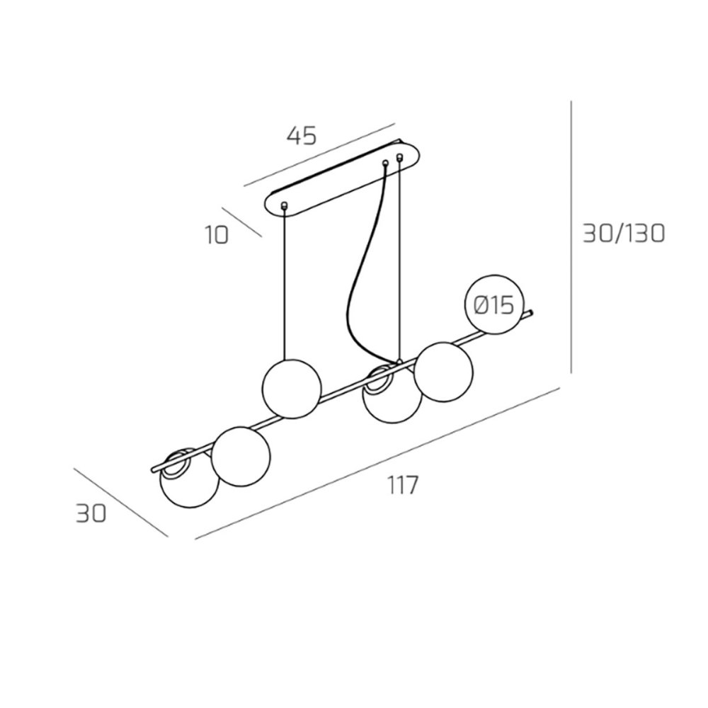 Moderner Top Light -Kronleuchter BOOMERANG 1200 S6