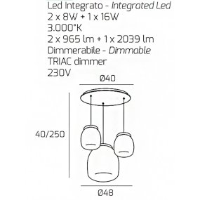 Lámpara de araña moderna Top Light DRUM 1192 BI S3 TMIX