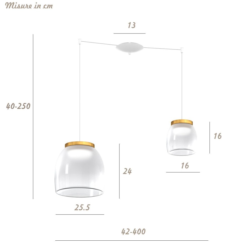 Lámpara de araña moderna Top Light DRUM 1192 BI S2 SMIX OO