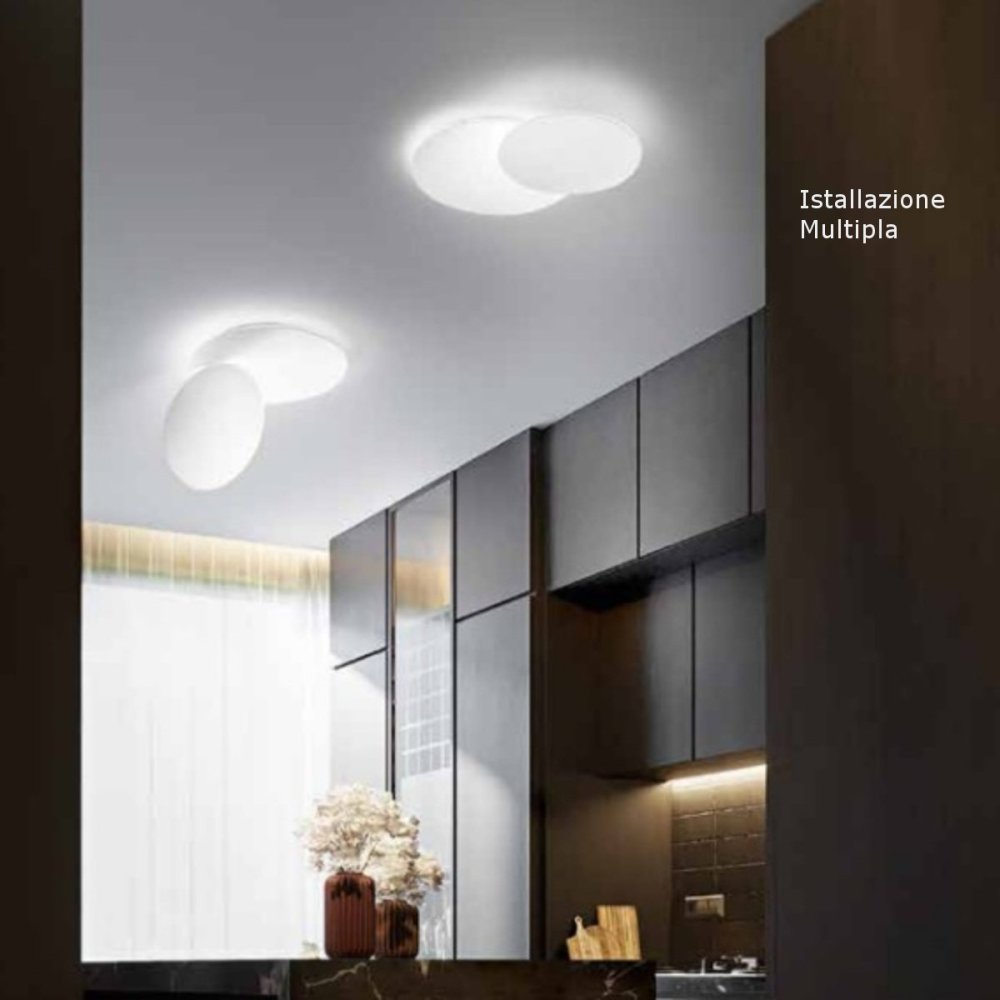 Plafoniera decorativa LED 51W lampada moderna bianca soffitto
