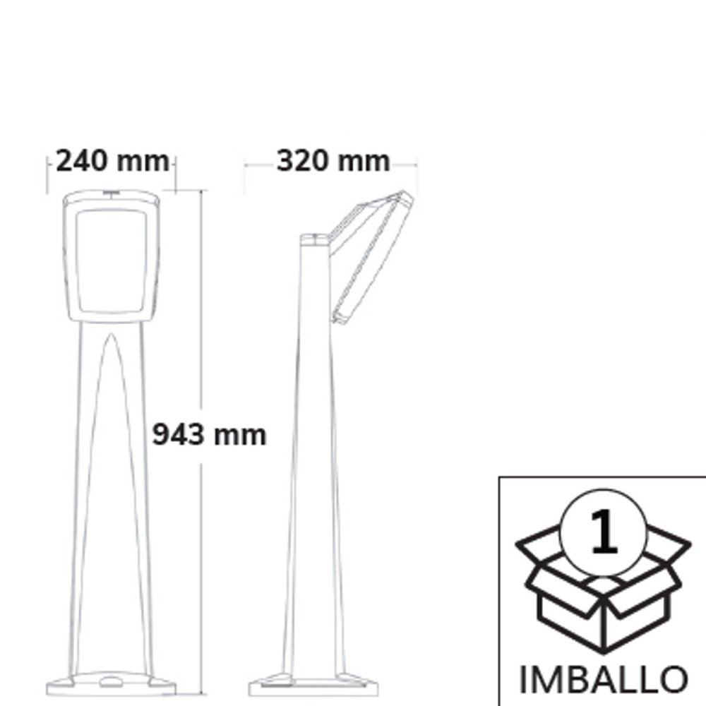 PINELA E27 IP66 LED Darklight Stehleuchte