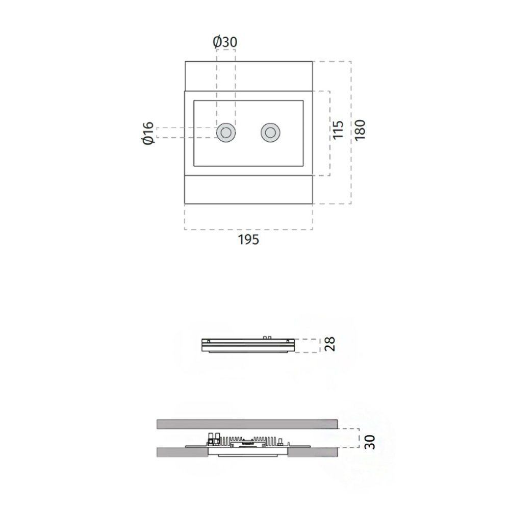 Einbaustrahler aus Gips 9010 Belfiore MINILED DOR 4248S