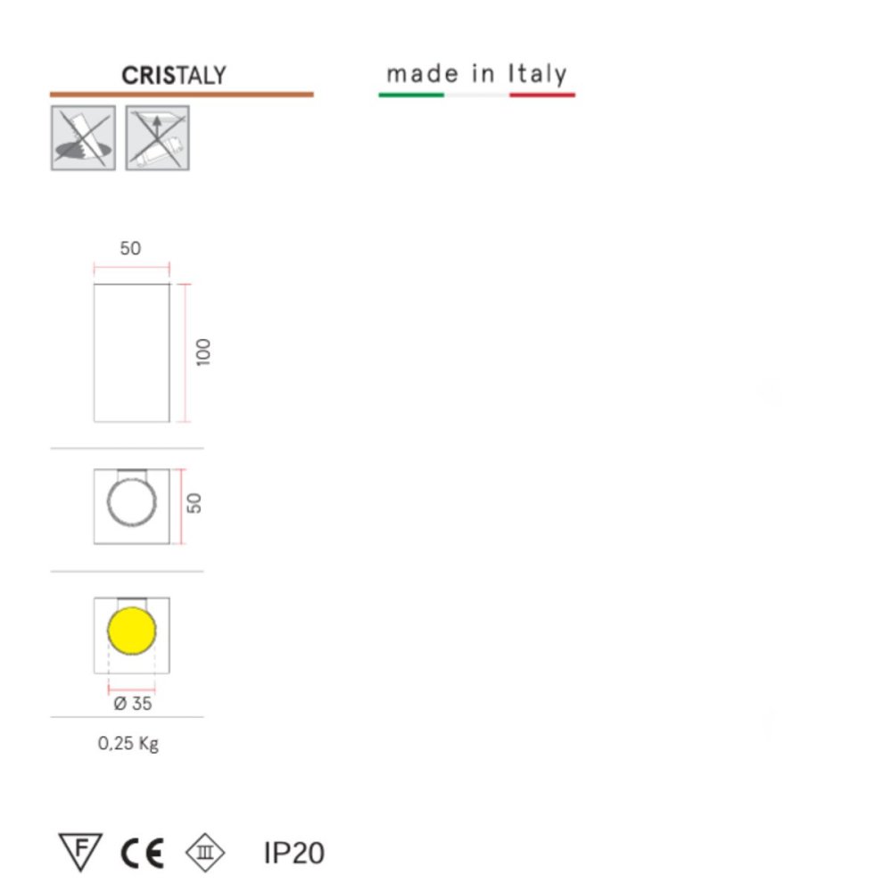 Belfiore 2533 GU4 D35 aplique LED de yeso