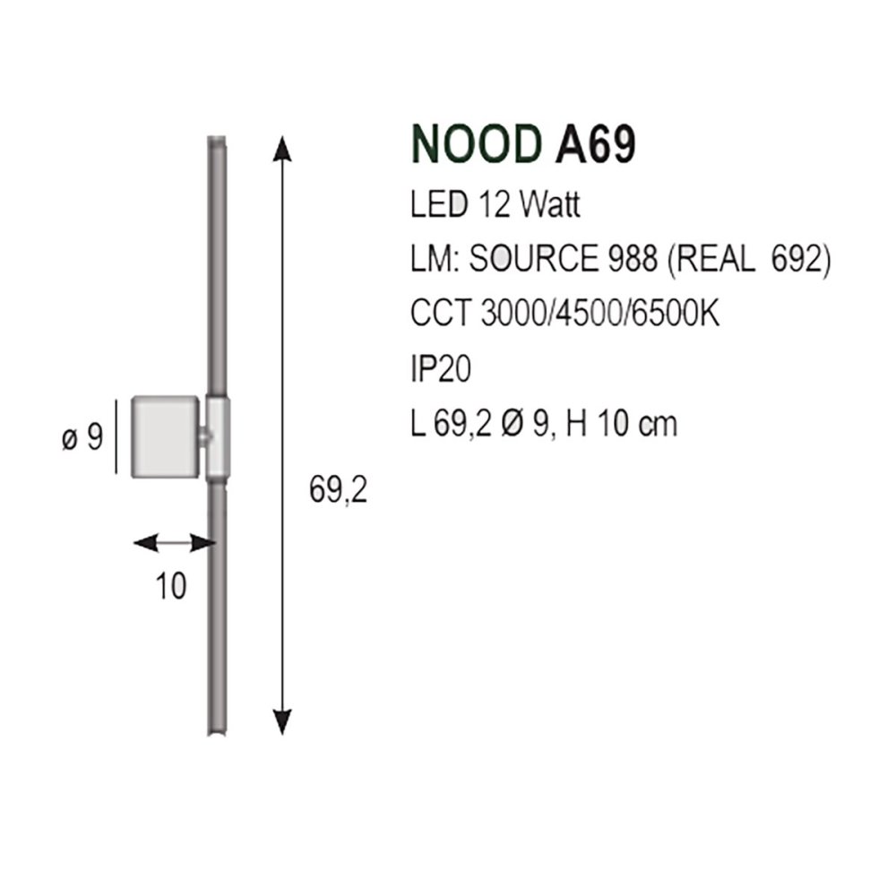 Lampada da specchio led 18W tre modalità di colore : luce fredda, l