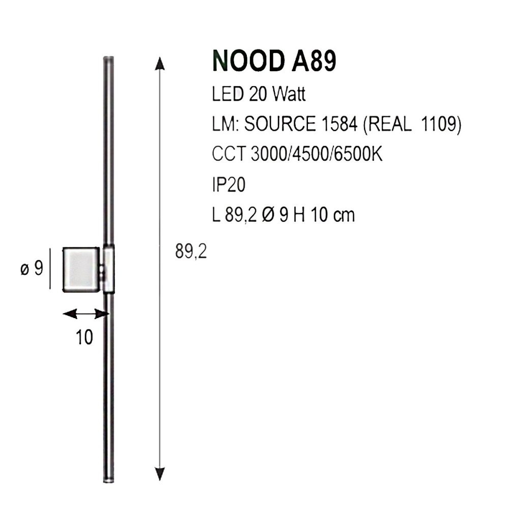 Promoingross applique murale LED NOOD A89 LED CCT