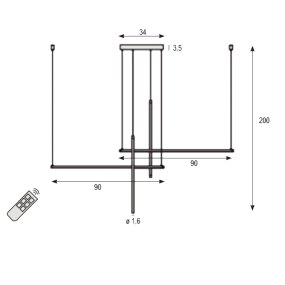 Lampadario led Promoingross NOOD S145 LED CCT