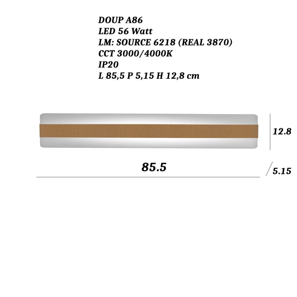 Promoingross DOUP A86 LED CCT aplique de pared