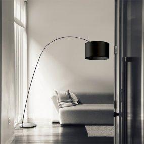 Lámpara de pie de arco moderna PAN International BOW TER098 NEGRO
