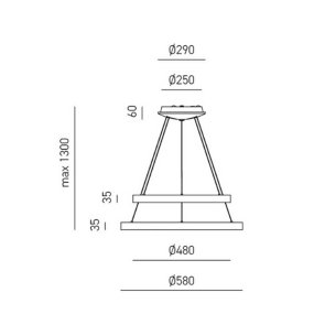 Gea Luce KRIZIA S2 O 88W Lámpara de araña LED en forma de anillo