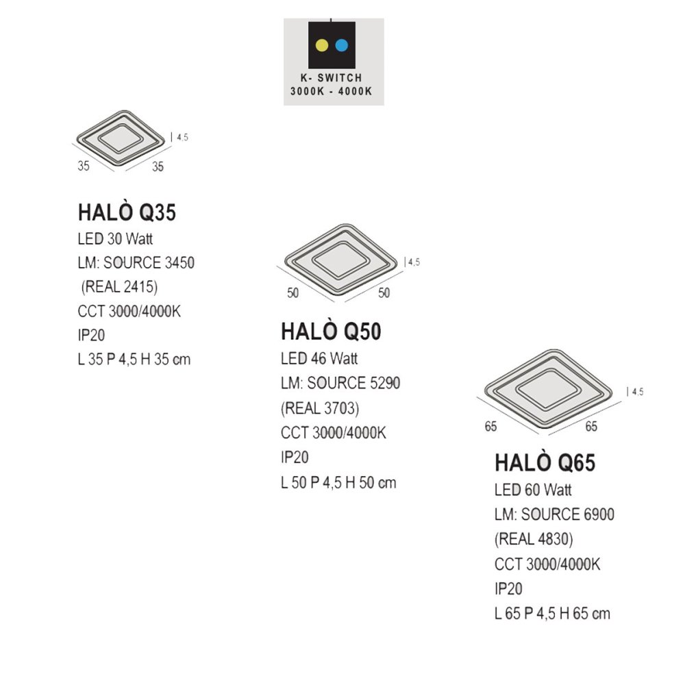 Promoingross Plafón clásico HALO Q65 LED CCT