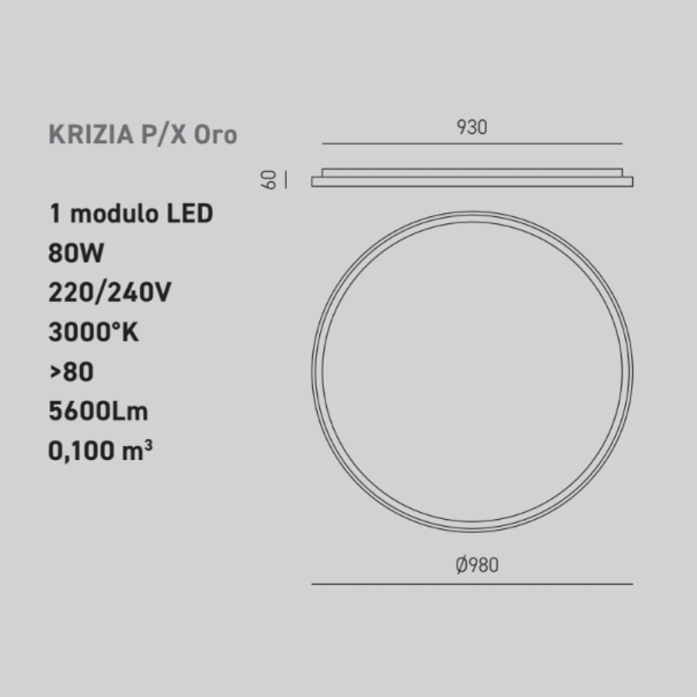 Gea Luce plafón LED KRIZIA PX O 80W