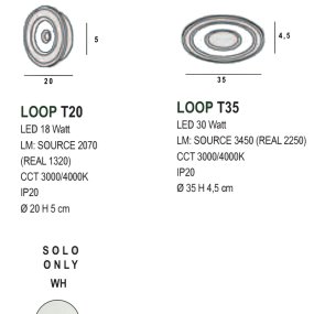 Plafón moderno Promoingross LOOP T WH