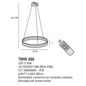 Promoingross TWIN S60 LED CCT lámpara led