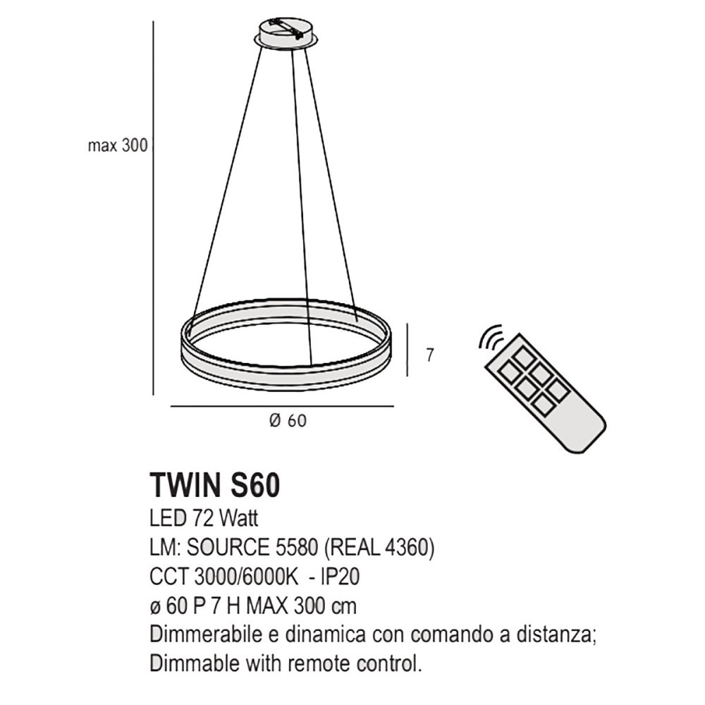 Promoingross TWIN S60 LED CCT lámpara led