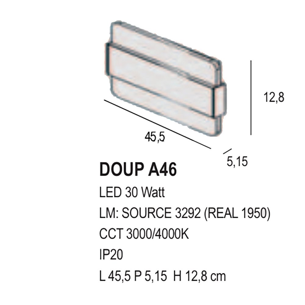 Promoingross DOUP A46 LED CCT aplique de pared