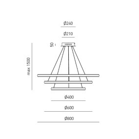 Lámpara de araña moderna Gea Luce IOLE S3 T 62W LED