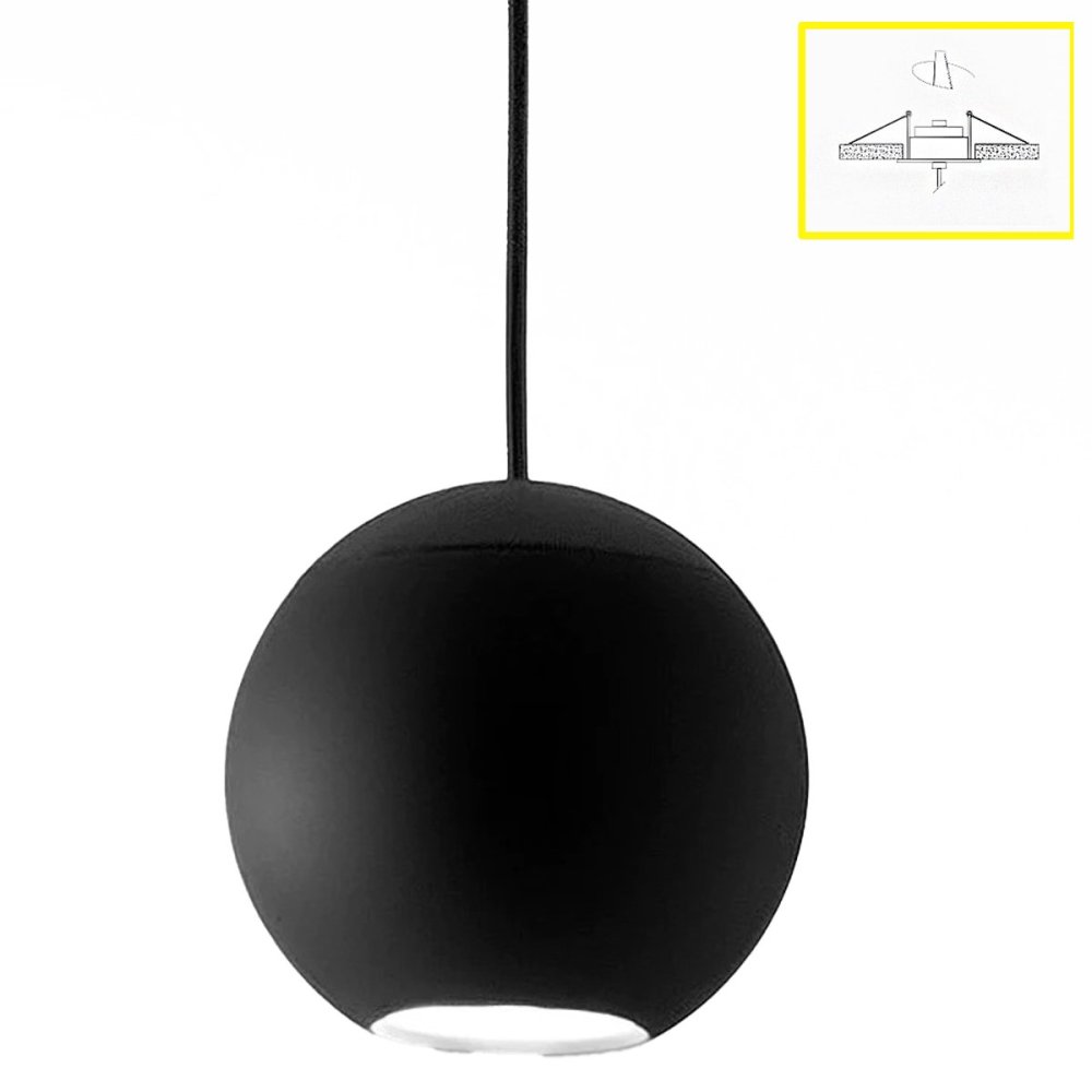 Lampada soffitto incasso Gea Luce GUYA SI nero LED