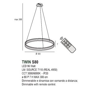 Promoingross TWIN S80 LED CCT lámpara led