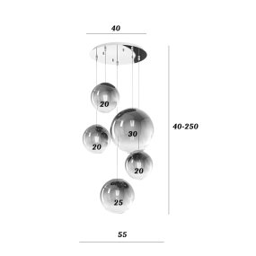 Moderner Kronleuchter Top Light BIG ECLIPSE 1194 BI S5 TMIX MC