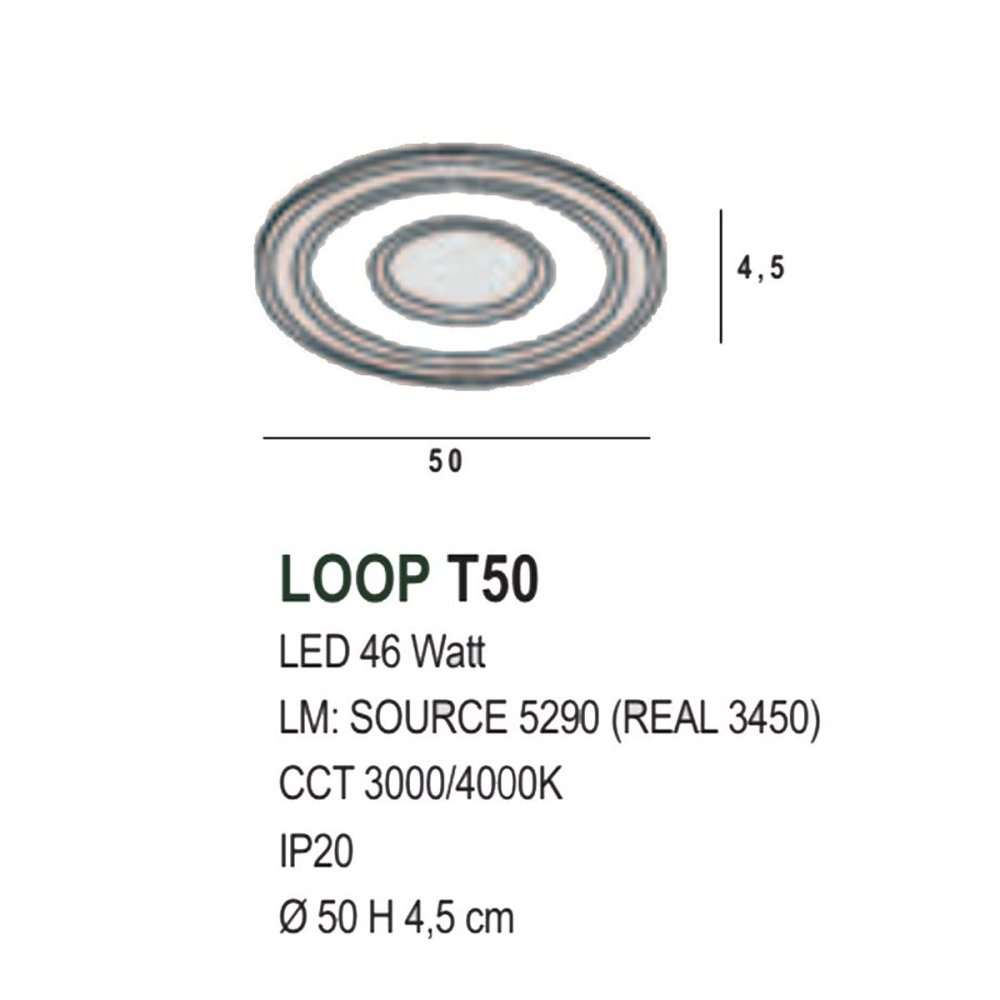 Promoingross LED-Deckenleuchte LOOP T50 LED CCT
