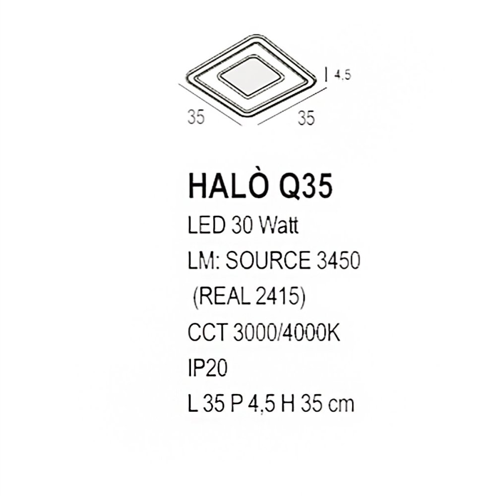 Klassische Deckenleuchte Promoingross HALO Q35 RU LED CCT