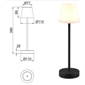 Abat-jour led touch esterno Trio Lighting MARTINEZ R54086132