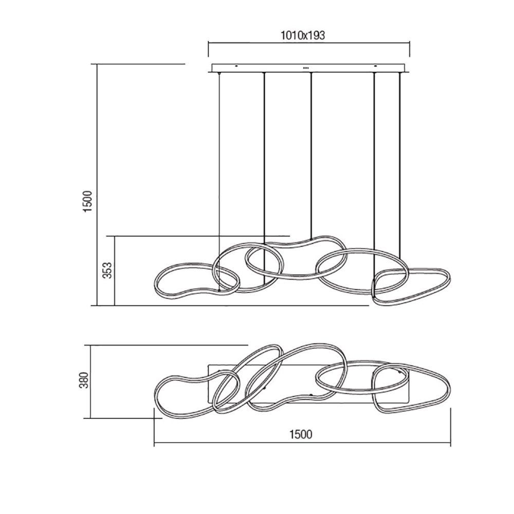 Redo Group BIAS lámpara de araña moderna