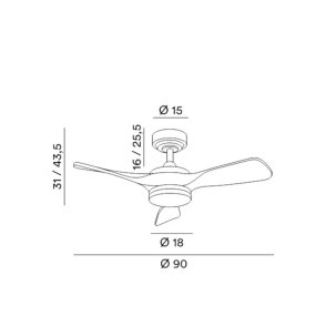 Ventilateur classique Perenz SIRIO 7186 N CT LED