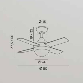 Ventilateur moderne Perenz CRUX 7163 B CT LED