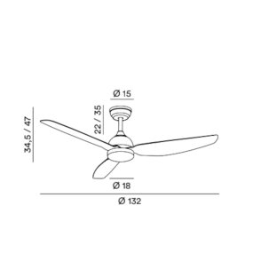 Moderner Ventilator Perenz PEGASO 7183 B CT LED