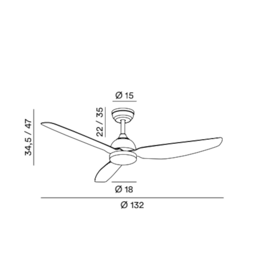 Moderner Ventilator Perenz PEGASO 7183 B CT LED